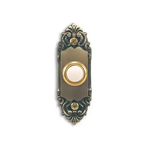 Wired Doorbell Push Button, LED Light, Antique Brass