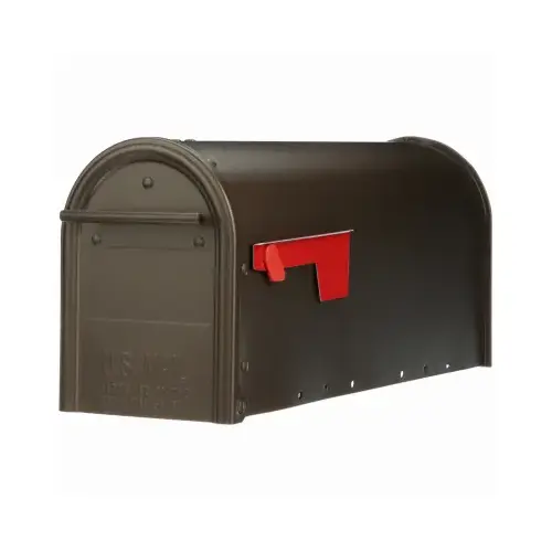 Franklin Post-Mount Mailbox, Medium, Bronze Steel/Brassl Accents Franklin Post-Mount Mailbox, Medium, Bronze Steel/Brassl Accents