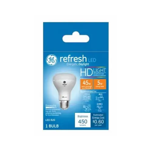 LED Refresh HD Bulb, R20, Daylight, 450 Lumens, 5-Watt LED Refresh HD Bulb, R20, Daylight, 450 Lumens, 5-Watt