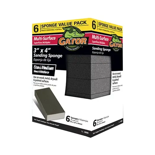 Sanding Sponge, Extra Fine/Fine, 3 x 4-In - pack of 6 Sanding Sponge, Extra Fine/Fine, 3 x 4-In - pack of 6