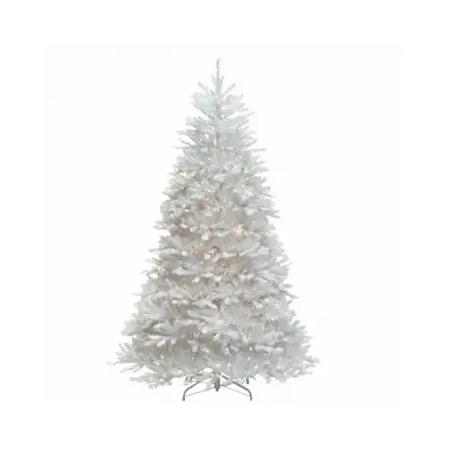 Artificial Pre-Lit Christmas Tree, 500 Clear Lights, Dunhill White Fir, PVC, 7-Ft. Artificial Pre-Lit Christmas Tree, 500 Clear Lights, Dunhill White Fir, PVC, 7-Ft.
