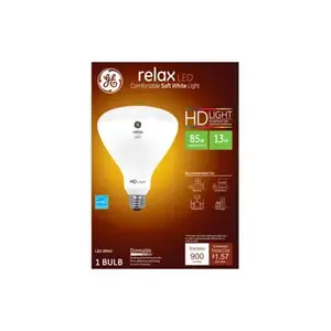 GE Lighting 49525 Relax HD LED Flood Light Bulb, Soft White, 900 Lumens, 13-Watts