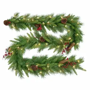 NATIONAL TREE CO-IMPORT WB8-300-9A-D-XCP4 Woodland Berry Artificial Garland, 9-Ft. x 10-In. - pack of 4