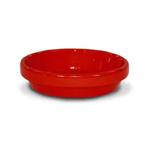 Saucer, Red Ceramic, 3.75 x .5-In. Saucer, Red Ceramic, 3.75 x .5-In.