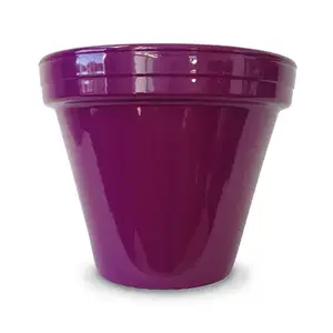 CERAMO PCSBX-8-V Spring Fever 8-1/2 In. H. x 7-1/2 In. Dia. Violet Clay Flower Pot