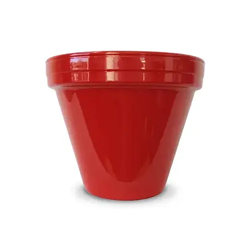 Flower Pot, Red Ceramic, 6.5 x 5.5-In. - pack of 10