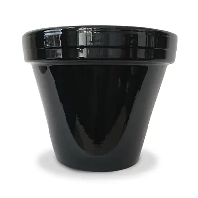 CERAMO Flower Pot Black Ceramic 4.5 x 3.75-In. - pack of 16 PCSBX-4-BL-XCP16 CERAMO Flower Pot Black Ceramic 4.5 x 3.75-In. - pack of 16 PCSBX-4-BL-XCP16