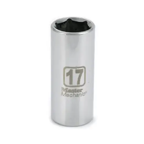 Metric Deep Well Socket, 6-Point, 3/8-Inch Drive, 17mm Metric Deep Well Socket, 6-Point, 3/8-Inch Drive, 17mm
