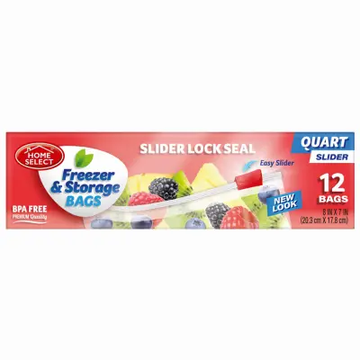 DELTA BRANDS INC. Freezer Storage Bag Slide & Seal Qt. 12-Ct. 6081-24 DELTA BRANDS INC. Freezer Storage Bag Slide & Seal Qt. 12-Ct. 6081-24