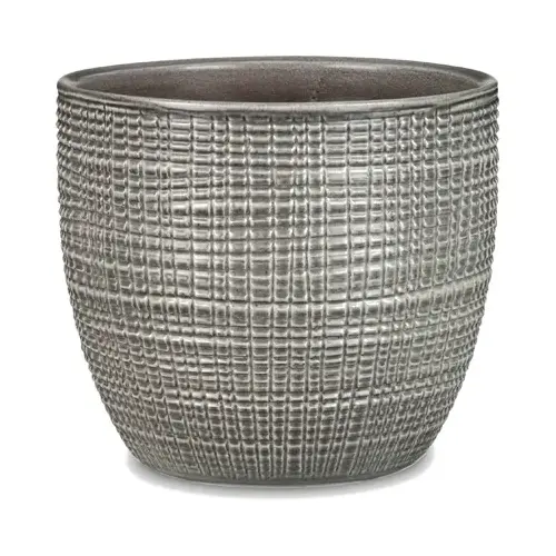 Planter, Indoor, Pimienta Gray Ceramic, 5.5 x 4.75-In. Planter, Indoor, Pimienta Gray Ceramic, 5.5 x 4.75-In.