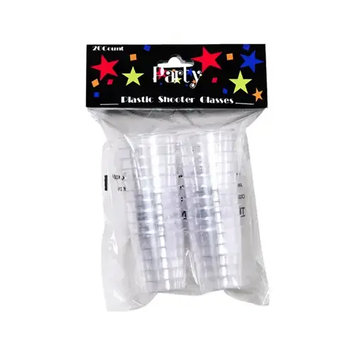 Shot Glass, Disposable Plastic - pack of 20 Shot Glass, Disposable Plastic - pack of 20