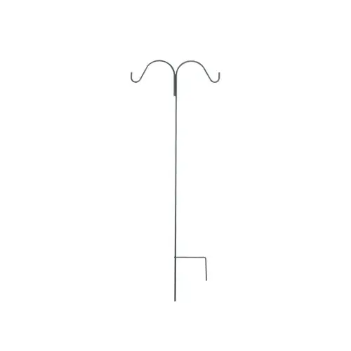 Shepherd's Hook, Double, Black Steel, 64-In. Shepherd's Hook, Double, Black Steel, 64-In.