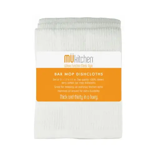 Mop Cloths, Cotton Terry, 12 x 12-In - pack of 3 Mop Cloths, Cotton Terry, 12 x 12-In - pack of 3