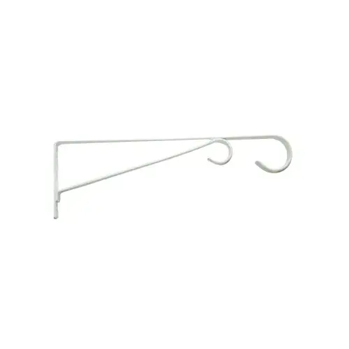 Plant Bracket, Hanging, White Powder-Coated Steel, 15-In. Plant Bracket, Hanging, White Powder-Coated Steel, 15-In.