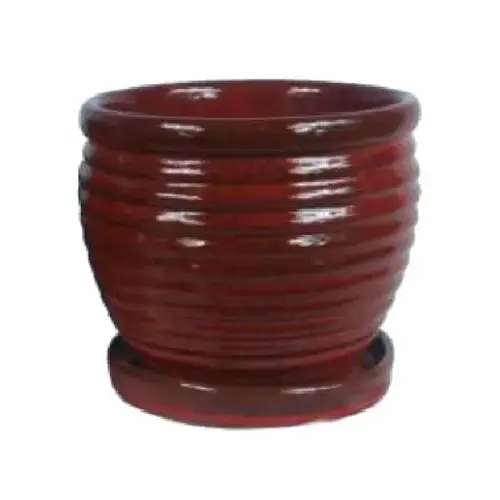 Honey Jar Planter, Red Ceramic, 6-In. - pack of 6 Honey Jar Planter, Red Ceramic, 6-In. - pack of 6
