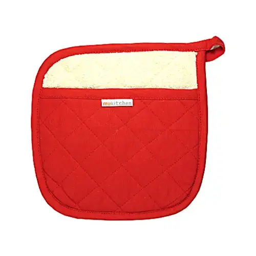 Potholder, Crimson Red, 100% Quilted Cotton Potholder, Crimson Red, 100% Quilted Cotton