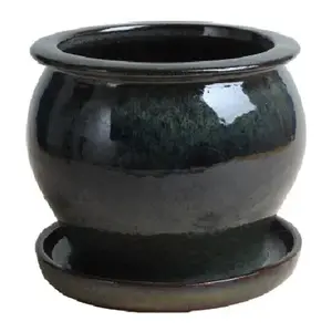 Trendspot DB10021-11I 11 In. Studio Planter, Ceramic, Dripping Green