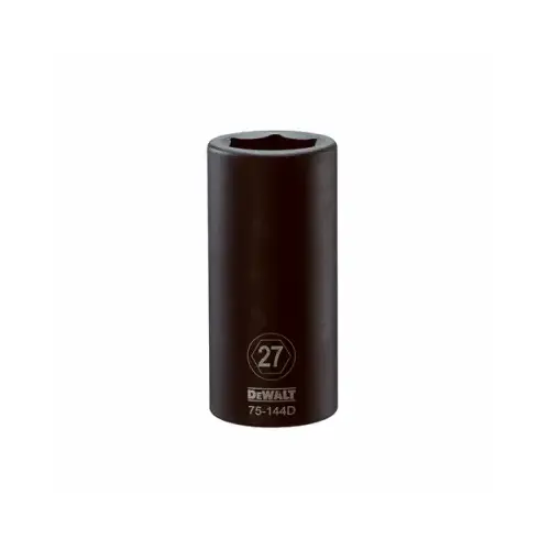 Impact Socket, 27 mm Socket, 3/4 in Drive, 6-Point, CR-440 Steel, Black Oxide Impact Socket, 27 mm Socket, 3/4 in Drive, 6-Point, CR-440 Steel, Black Oxide