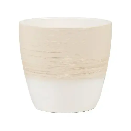 Planter, Indoor, Vanilla Cream Ceramic, 4.25 x 3.75-In. Planter, Indoor, Vanilla Cream Ceramic, 4.25 x 3.75-In.