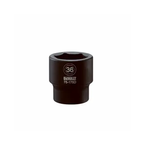 Impact Socket, 36 mm Socket, 3/4 in Drive, 6-Point, CR-440 Steel, Black Oxide