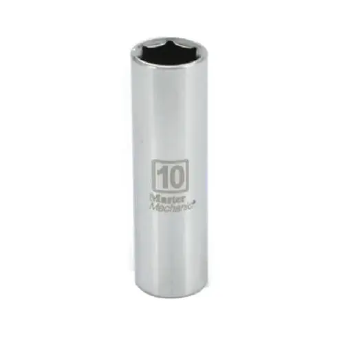 Metric Deep Well Socket, 6-Point, 1/4-In. Drive, 10mm Metric Deep Well Socket, 6-Point, 1/4-In. Drive, 10mm