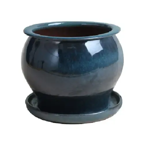 Studio Planter, Aqua Blue Ceramic, 4-In. - pack of 8
