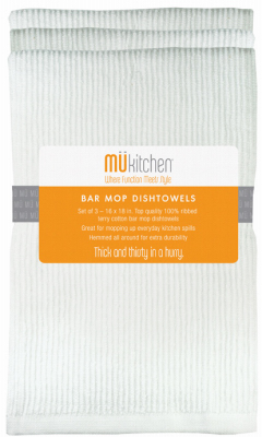 Mu Kitchen 6620-1200 Bar Mop Towels, Cotton, 18 x 18-In - pack of 3