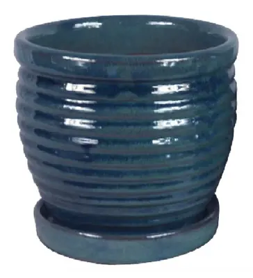Trendspot Honey Jar Planter Aqua Blue Ceramic 6-In. CR10479-05F