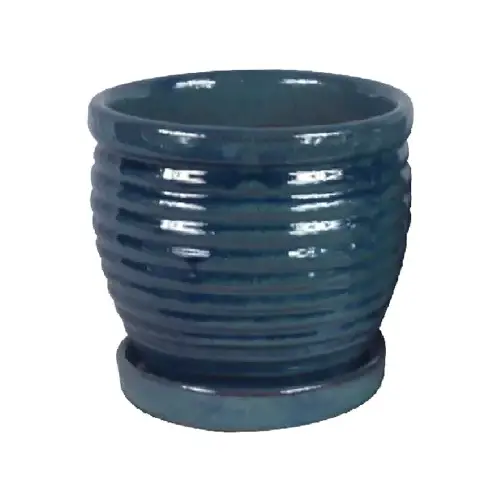 Honey Jar Planter, Aqua Blue Ceramic, 9-In. - pack of 2 Honey Jar Planter, Aqua Blue Ceramic, 9-In. - pack of 2