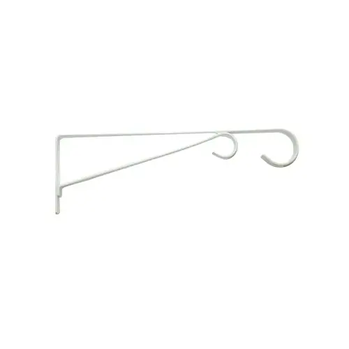 Plant Bracket, Hanging, White Powder-Coated Steel, 12-In. Plant Bracket, Hanging, White Powder-Coated Steel, 12-In.