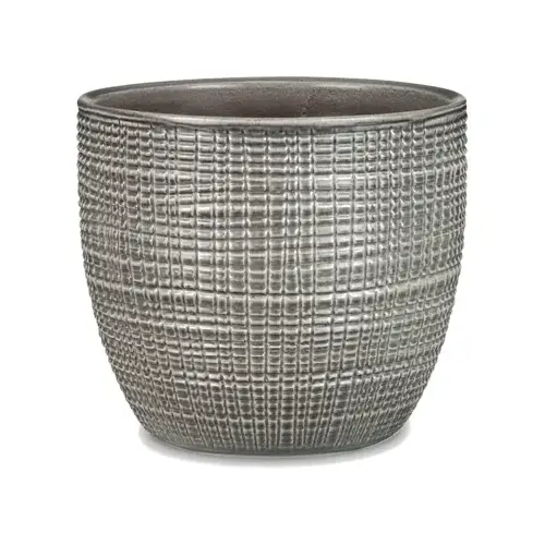 Planter, Indoor, Pimienta Gray Ceramic, 4.75 x 4.25-In. Planter, Indoor, Pimienta Gray Ceramic, 4.75 x 4.25-In.
