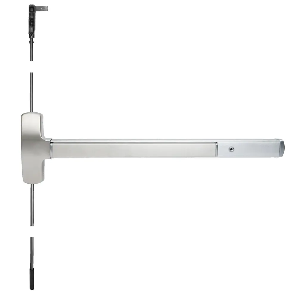 Falcon Motorized Exit Device Satin Chrome MEL25CWDC-L-BE-Q 3 626 LHR Falcon Motorized Exit Device Satin Chrome MEL25CWDC-L-BE-Q 3 626 LHR