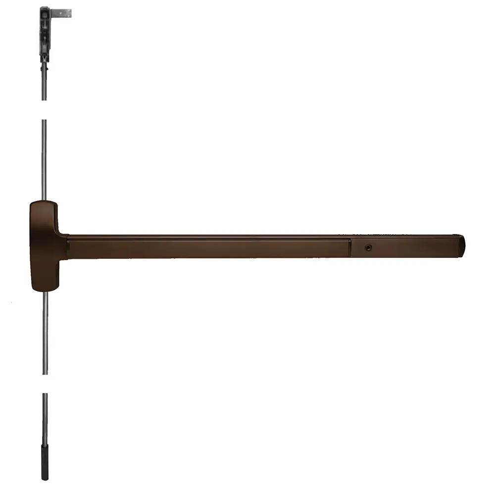 Falcon Motorized Exit Device Dark Bronze Anodized Aluminum MEL25C-L-Q 4 710 LHR Falcon Motorized Exit Device Dark Bronze Anodized Aluminum MEL25C-L-Q 4 710 LHR