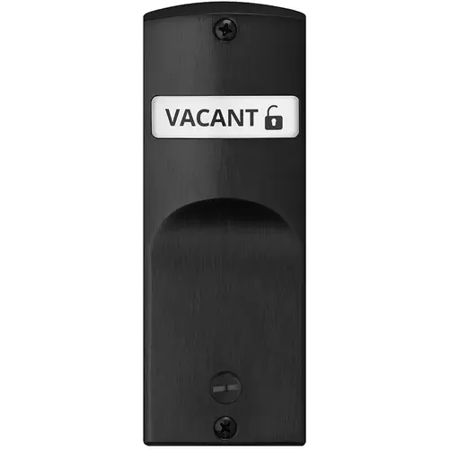 Mortise Indicator Kit for Sectional Trim with Cointurn, Exterior Displays "Vacant / Occupied" in White & Red Text, Black Suede Powder Coat Finish Black Suede Powdercoat