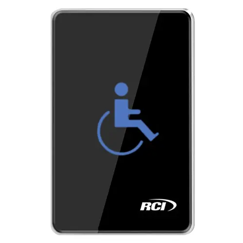 910TC Series 12/24 VDC Touchless Actuators, Wheelchair Icon, Black Finish Applied