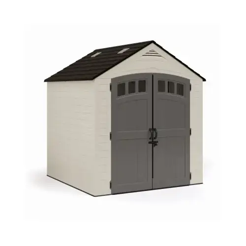 Storage Shed Cloverdale 7 ft. x 7 ft. Plastic Horizontal Peak with Floor Kit Vanilla