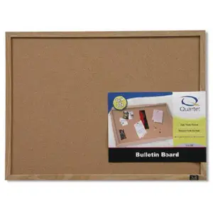 QUARTET MFG. 35-380342Q Cork Bulletin Board with Wood Frame, 17 x 23 In.