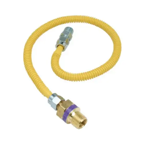 Gas Connector, 1/2 x 3/8 in, Stainless Steel, 24 in L Gas Connector, 1/2 x 3/8 in, Stainless Steel, 24 in L