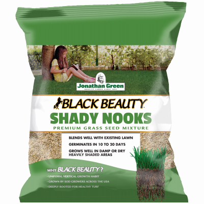 JONATHAN GREEN TURF 11959 Black Beauty Shady Nooks Grass Seed Mixture, 7 Lbs., Covers 5,250 Sq. Ft.