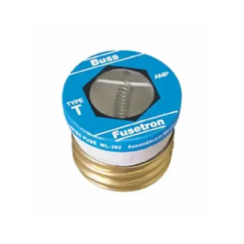 Plug Fuse, 6.25 A, 125 V, 10 kA Interrupt, Plastic Body, Low Voltage, Time Delay Fuse Plug Fuse, 6.25 A, 125 V, 10 kA Interrupt, Plastic Body, Low Voltage, Time Delay Fuse