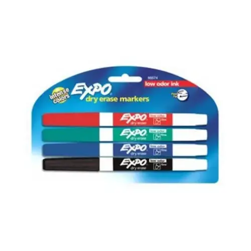 Dry Erase Marker Low Odor Assorted Color - pack of 6