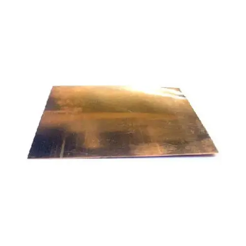 Decorative Metal Sheet, 34 ga Thick Material, 4 in W, 10 in L, Tin, Bright