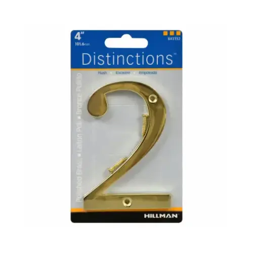 Number Distinctions 4" Gold Zinc Die-Cast Screw-On 2 Brass Plated Number Distinctions 4" Gold Zinc Die-Cast Screw-On 2 Brass Plated