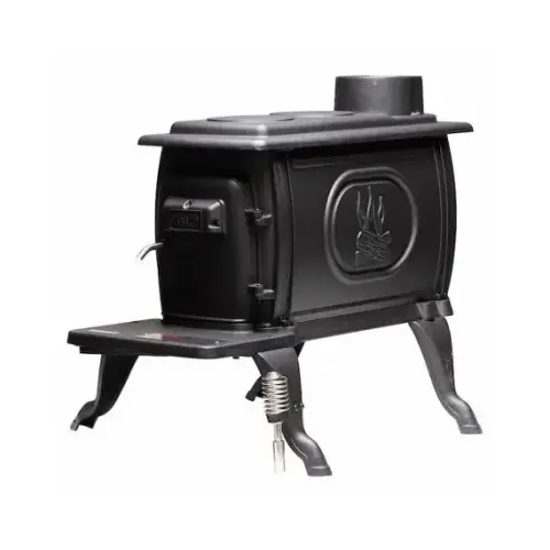 Freestanding Log Wood Stove, 21.89 in W, 33 in D, 25.6 in H, 54000 Btu Heating, Cast Iron, Black Freestanding Log Wood Stove, 21.89 in W, 33 in D, 25.6 in H, 54000 Btu Heating, Cast Iron, Black