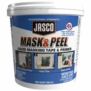 JASCO PRODUCTS COMPANY QJMS300 Mask and Peel Liquid Masking Tape and Primer, White, Flat/Matte, 1 qt