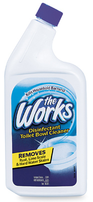 The Works 13009238091 33310WK Toilet Bowl Cleaner, 32 oz Bottle, Liquid, Mint, Blue