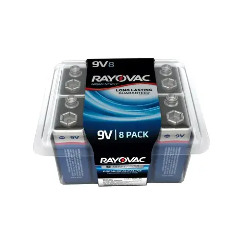 HIGH ENERGY Battery, 9 V Battery, Alkaline - pack of 8 HIGH ENERGY Battery, 9 V Battery, Alkaline - pack of 8