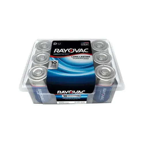 Battery, 1.5 V Battery, 17,500 mAh, D Battery, Alkaline - pack of 12 Battery, 1.5 V Battery, 17,500 mAh, D Battery, Alkaline - pack of 12