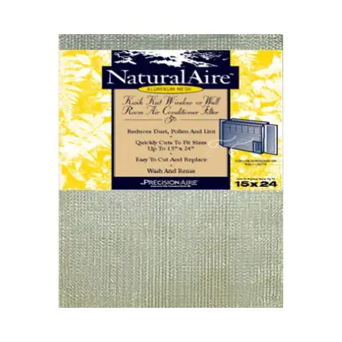 Air Conditioner Filter NaturalAire 15" W X 24" H X 1/4" D Aluminum 4 MERV - pack of 24 Air Conditioner Filter NaturalAire 15" W X 24" H X 1/4" D Aluminum 4 MERV - pack of 24