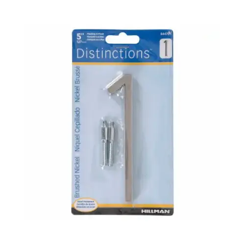 Number Distinctions 5" Silver Steel Screw-On 1 Brushed Nickel Number Distinctions 5" Silver Steel Screw-On 1 Brushed Nickel